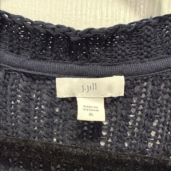 🌿J. Jill XL Navy Open Knit Cardigan - Picture 3 of 9